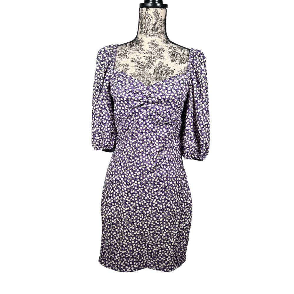 Noisy May Purple Bine Floral Mini Dress Size Medium in Purple floral